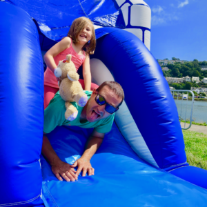 Fun times on our bouncy castles in Looe.