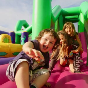 Good friends at Body Bounce bouncy castle in Newquay.