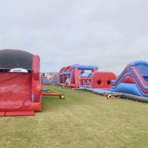 Our giant obstacle course in Bude, before all the children arrive.