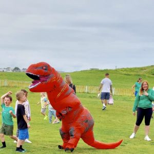 The red T Rex doing its thing!
